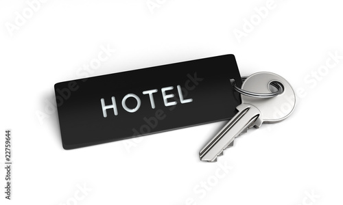 Illustration: Hotel key with plastic keyring on the floor Hotel key with plastic keyring on the floor