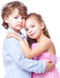 Little boy and girl in love