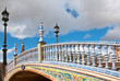 Bridge and Lamp in Plaza de Espana, Seville Bridge and Lamp in Plaza de Espana, Seville