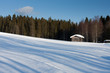 Small wooden house in winter. Small wooden house in winter.