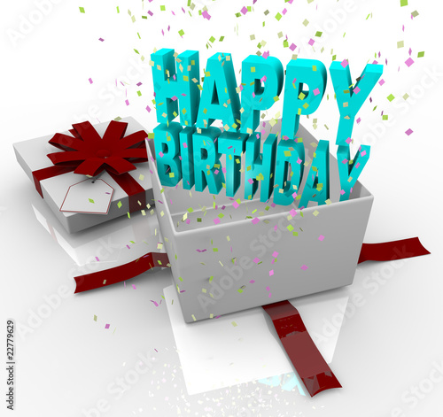 Present - Happy Birthday Gift Box