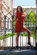 lady on walk in city