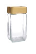 Glass jar with a golden cover