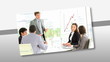 Montage presenting confident business team at work