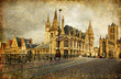 old gothic Belgium - Gent -retro styled picture old gothic Belgium - Gent -retro styled picture