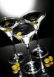 Martini glass with olive inside