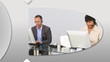 Animation presenting confident customer service representatives