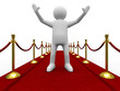 Red carpet on white background. Isolated 3D image
