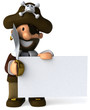Pirate et panneau blanc