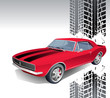 Old American Muscle car vector background