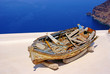 Old boat on the roof in Santorini island, Greece