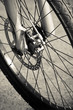 hydraulic brake assembly on a performance mountain bike