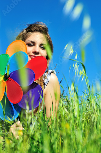 Photo: girl with windmill girl with windmill