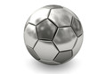 Silver or platinum soccer ball on white Silver or platinum soccer ball on white