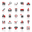 red web internet icons - set 1