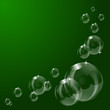 A green transparent bubbles illustration