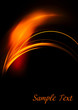 Template with fiery arcs on a black background Template with fiery arcs on a black background