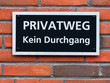 Privatweg - Kein Durchgang