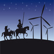 Vector: Don Quijote vector illustration cartoon silhouette Don Quijote vector illustration cartoon silhouette