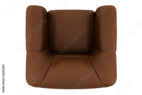 Leather Armchairs on Photo  Top View Of Brown Leather Armchair Isolated On White Background