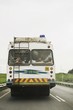 Rear view of bus transportation
