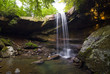 Secluded waterfall in a forest
