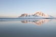 Coastal landscape on Flakstadoya island, Loftofen, Norway