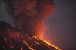 Molten lava erupting from Sakurajima, Kagoshima, Japan
