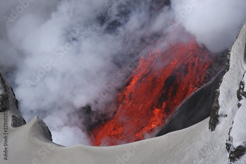 Photo: Molten lava flowing from Eyjafjallajokull, Fimmvorduhals, Iceland Molten lava flowing from Eyjafjallajokull, Fimmvorduhals, Iceland