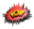 POW comic expression with drop shadow including clipping path