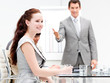 Portrait of a concentrated businesswoman during a meeting