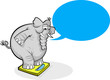 Fat Elephant with Talk balloon weighed Fat Elephant with Talk balloon weighed