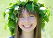 Girl wearing wreath