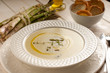 asparagus soup with olive oil on dish