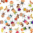 vector seamless background with kids vector seamless background with kids