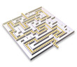 Labirinto con Bilglie d'Oro-Labyrinth with Golden Spheres-3d