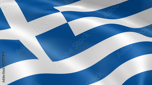 Illustration: Greece flag in the wind Greece flag in the wind
