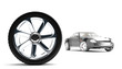 wheel on disk on a background a modern auto wheel on disk on a background a modern auto
