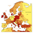 Orange map of Europe