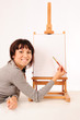 young drawing girl