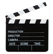 Foto: movie clapper with hand made clipping path movie clapper with hand made clipping path