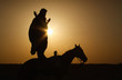 Rider in the Sahara desert
