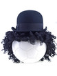 soccer ball face with black hair isolated on white background