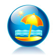 Beach glossy icon