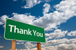 Thank You Green Road Sign