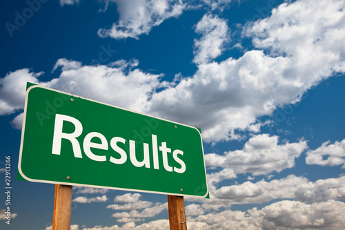 Photo: Results Green Road Sign Results Green Road Sign