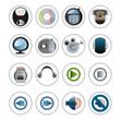 Web Icons, Rounded Colorful 03, multimedia set