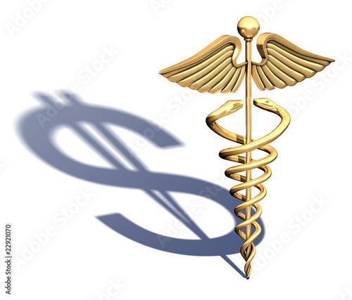 Illustration: Caduceus Medical Symbol chrome Caduceus Medical Symbol chrome