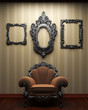 illuminated fabric wall and chair