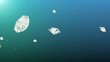 abstract blue background with flying rotating diamonds abstract blue background with flying rotating diamonds